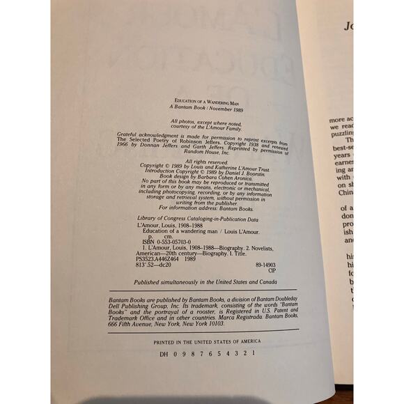 Louis L'Amour Book Lot of (2) EDUCATION OF A WANDERING MAN Poem Smoke Altar - Picture 9 of 10